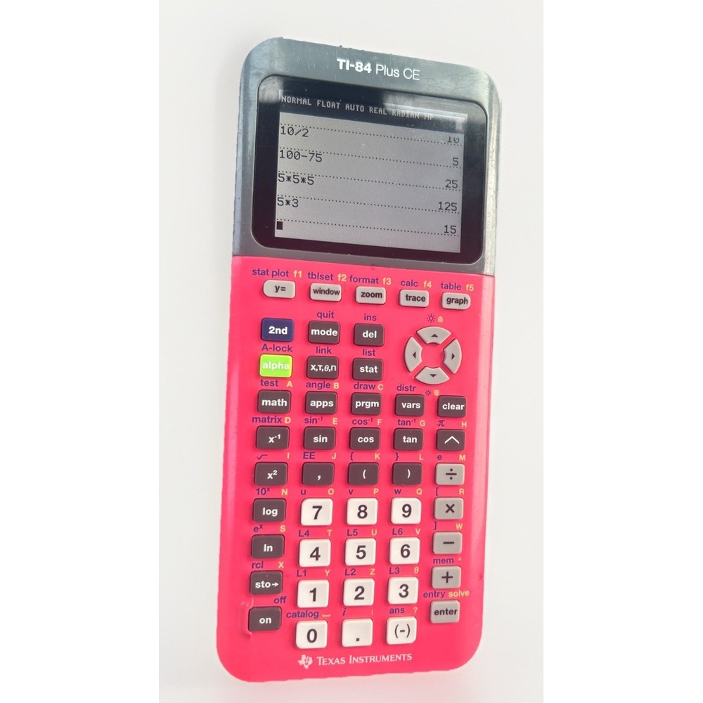 Texas Instruments TI-84 Plus CE Graphing Calculator Coral Pink W/ Cord NO COVER
